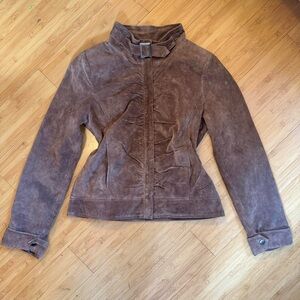 Vintage Ruched Suede Jacket